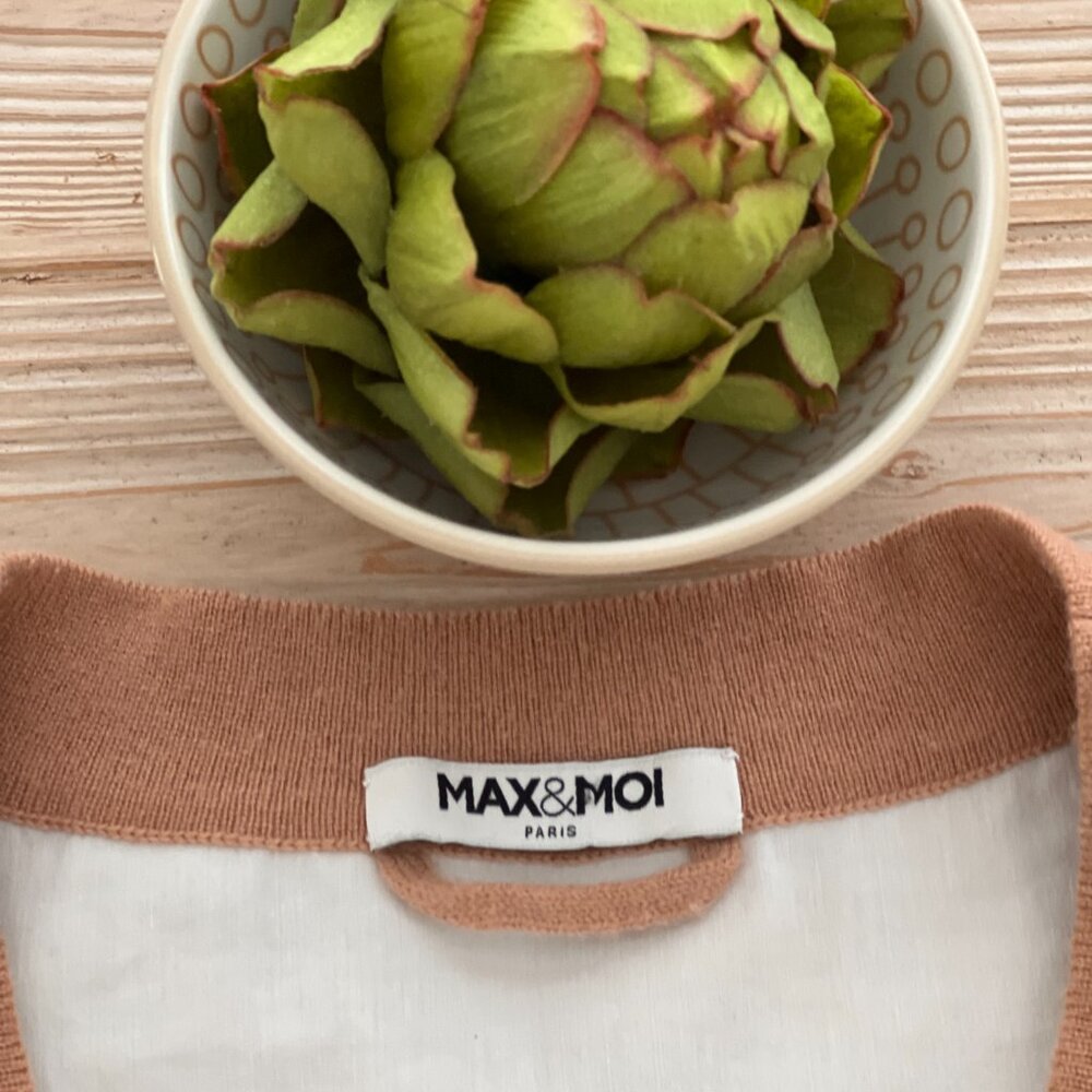Max & Moi Cashmere Blend Cardigan—Camel Mixed Media Knit |Size M - Picture 6 of 7